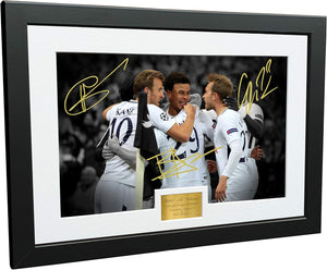 Kitbags & Lockers 12x8 A4 Tottenham Hotspur vs Real Madrid 3-1" Signed Harry Kane Dele Alli Christian Eriksen Spurs Autographed Photo Photograph Picture Frame Gift