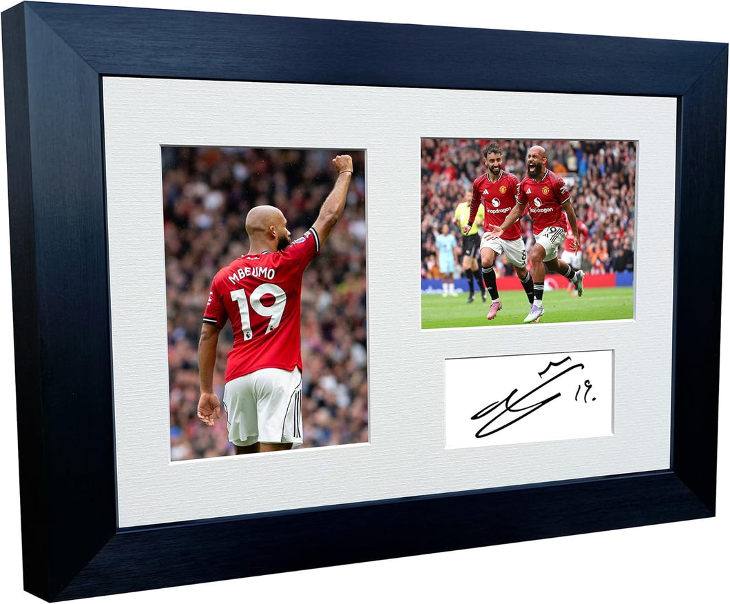 12x8 A4 Signed Bryan Mbeumo Manchester United Autographed Signature Photo Photograph Picture Frame Football Soccer Poster Gift Triple