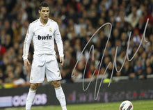 Load image into Gallery viewer, Large A3+ Signed CR7 Cristiano Ronaldo Real Madrid Display Autographed Signature Photo Photograph Picture Frame Football Soccer Poster Gift Manchester United Juventus Al-Nassr Portugal (Cream Mount)