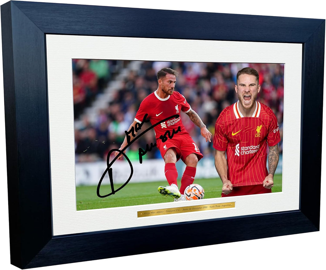 12x8 A4 Signed Alexis Mac Allister Liverpool F.C. Autographed Autograph Signed Photograph Photo Picture Frame Football Soccer Poster Gift Landscape