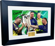 Load image into Gallery viewer, Kitbags &amp; Lockers 12x8 A4 Signed The Nuke Littler Darts 2025 PDC World Darts Champion Autographed Autograph Signed Photograph Photo Picture Frame Poster Gift
