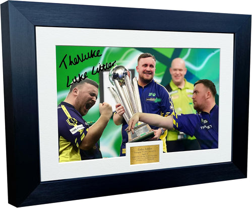 Kitbags & Lockers 12x8 A4 Signed The Nuke Littler Darts 2025 PDC World Darts Champion Autographed Autograph Signed Photograph Photo Picture Frame Poster Gift