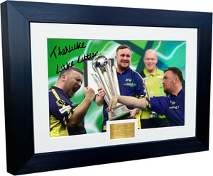 Kitbags & Lockers 12x8 A4 Signed The Nuke Littler Darts 2025 PDC World Darts Champion Autographed Autograph Signed Photograph Photo Picture Frame Poster Gift