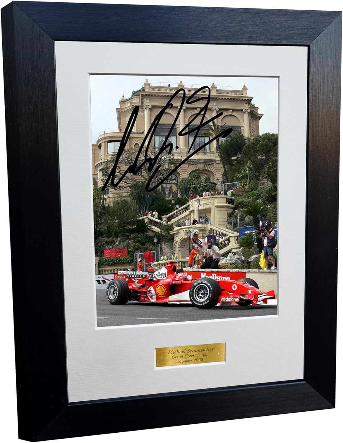 Kitbags & Lockers 8x6 A4 Michael Schumacher Monaco 2005 Grand Prix Ferrari F2005 Car Grand Hotel Hairpin Autographed Signed Signature Photo Photograph Picture Frame Racing Formula 1 F1 Poster Gift