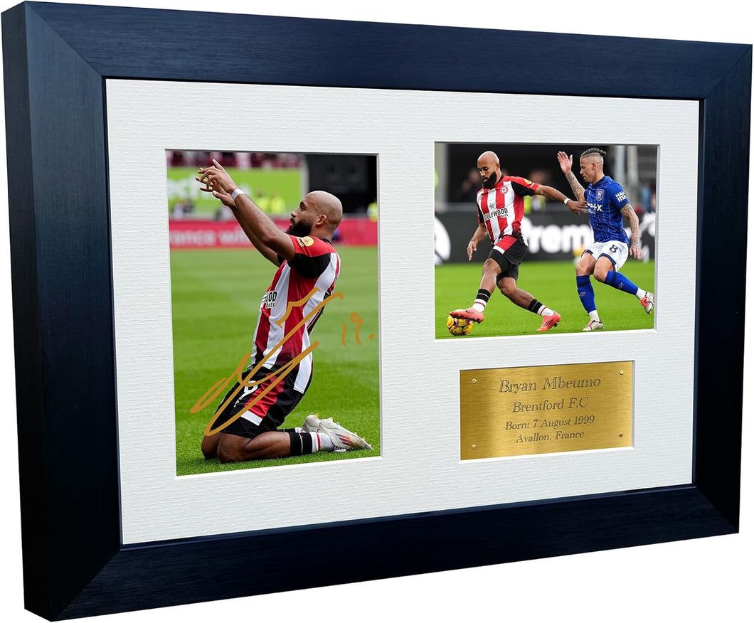12x8 A4 Signed Bryan Mbeumo Brentford Autographed Autograph Signed Signature Photograph Photo Picture Frame Football Soccer Poster Gift Triple G