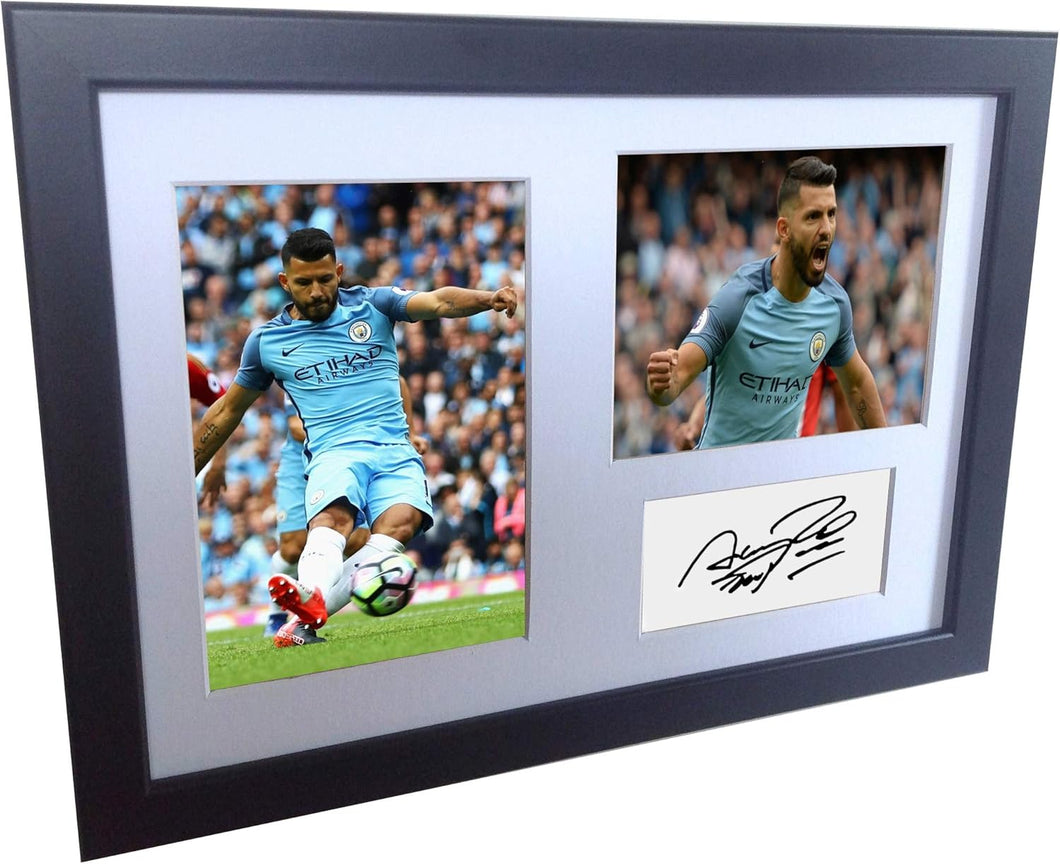 Kitbags & Lockers Signed Sergio Aguero Manchester City Autographed Photograph Picture Gift A4