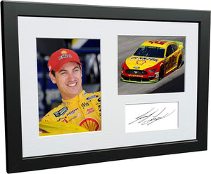 Kitbags & Lockers 12x8 A4 Joey Logano NASCAR No. 22 Ford Mustang GT Team Penske Signed Autographed Photo Photograph Picture Frame Poster Gift Triple