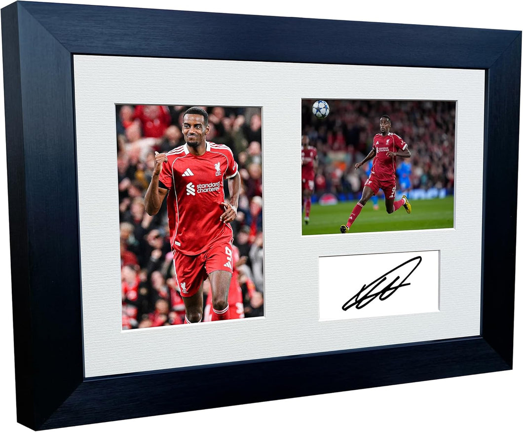 12x8 A4 Signed Alexander Isak Liverpool Autographed Signature Photo Photograph Picture Frame Football Soccer Poster Gift Triple