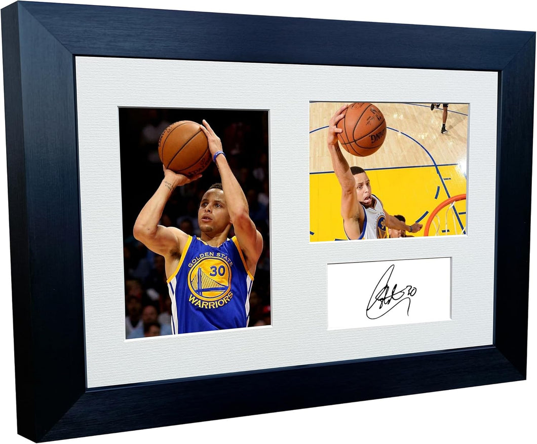 A4 Signed Stephen Curry Golden State Warriors Autographed Basketball Photo Photograph Picture Frame Gift 12