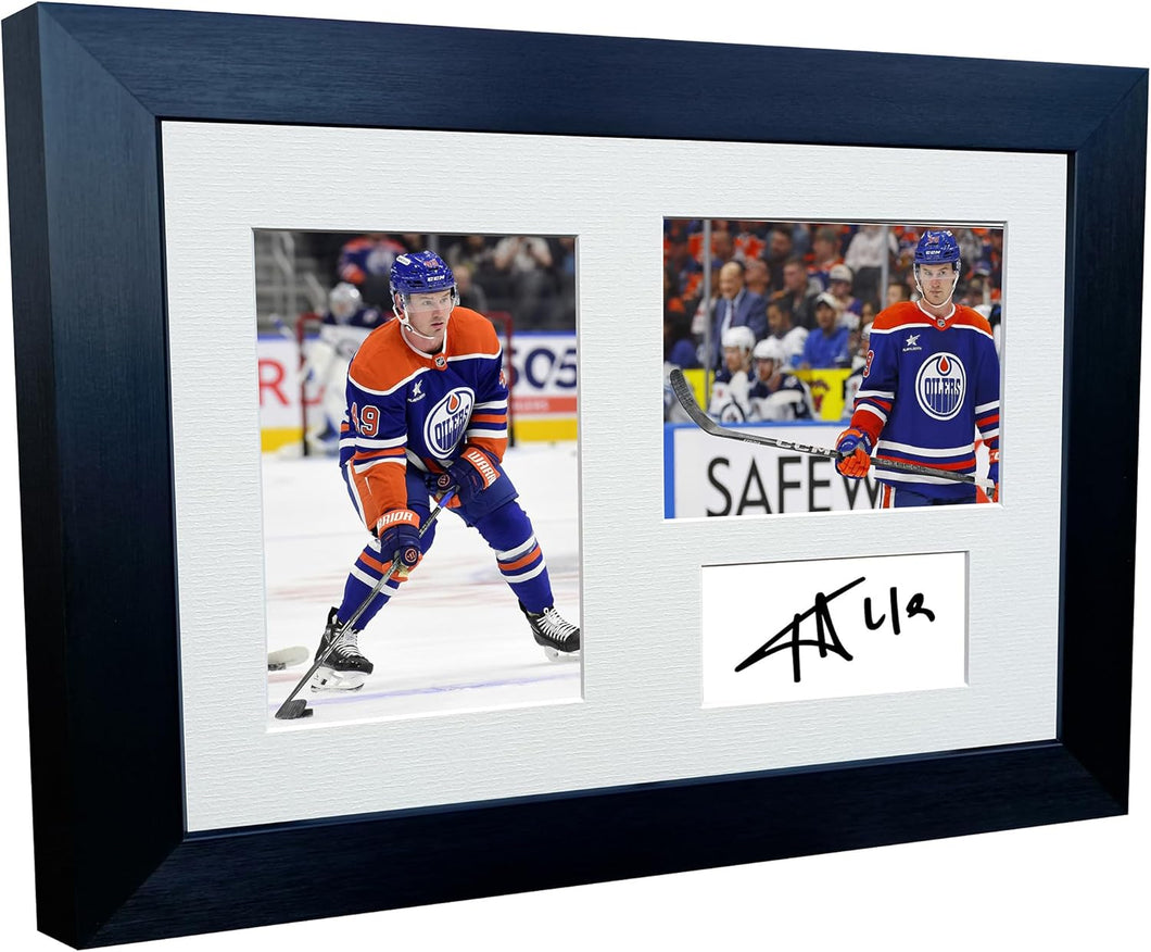 Kitbags & Lockers 12x8 A4 Ty Emberson Edmonton Oilers NHL Autographed Signed Signature Photo Photograph Picture Frame Ice Hockey Poster Gift Triple