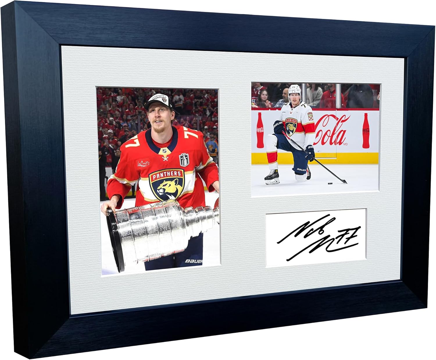 Kitbags & Lockers 12x8 A4 Florida Panthers Niko Mikkola Stanley Cup Champions 2025 NHL Autograph Signed Signature Photo Photograph Picture Frame Ice Hockey Poster Gift Triple
