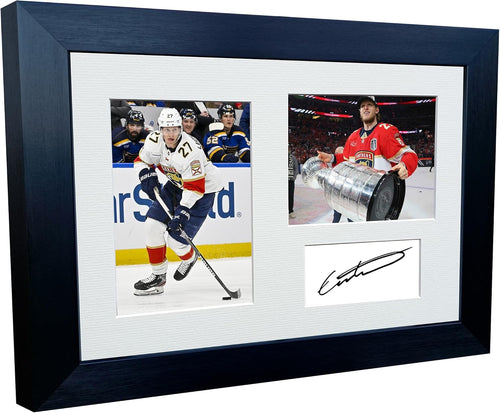Kitbags & Lockers 12x8 A4 Florida Panthers Eetu Luostarinen Stanley Cup Champions 2025 NHL Autograph Signed Signature Photo Photograph Picture Frame Ice Hockey Poster Gift Triple