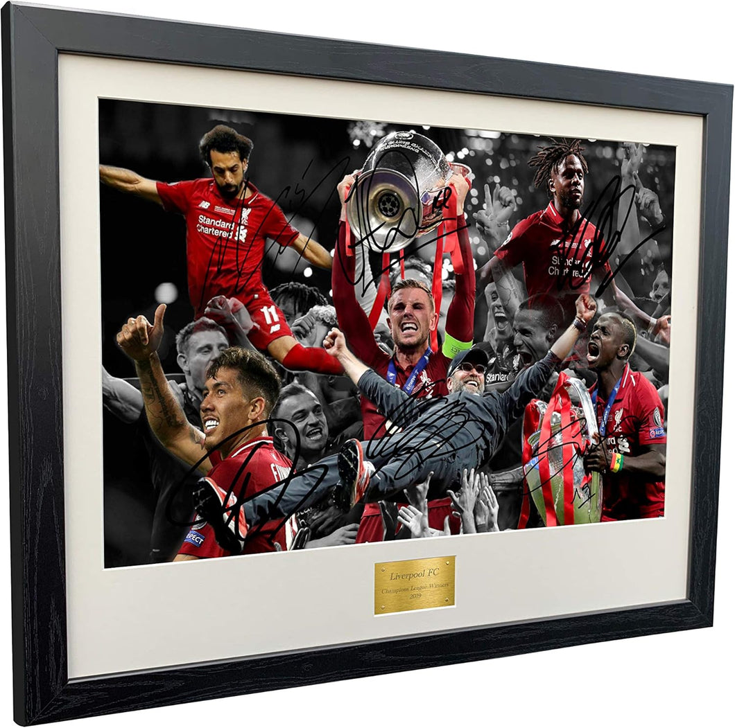 Kitbags & Lockers SUPER A2 SIZE 2019 CHAMPIONS LEAGUE CELEBRATION Signed Liverpool Henderson-Klopp-Salah-Mane-Firmino-Origi Autographed Photo Photograph Picture Frame Soccer Gift