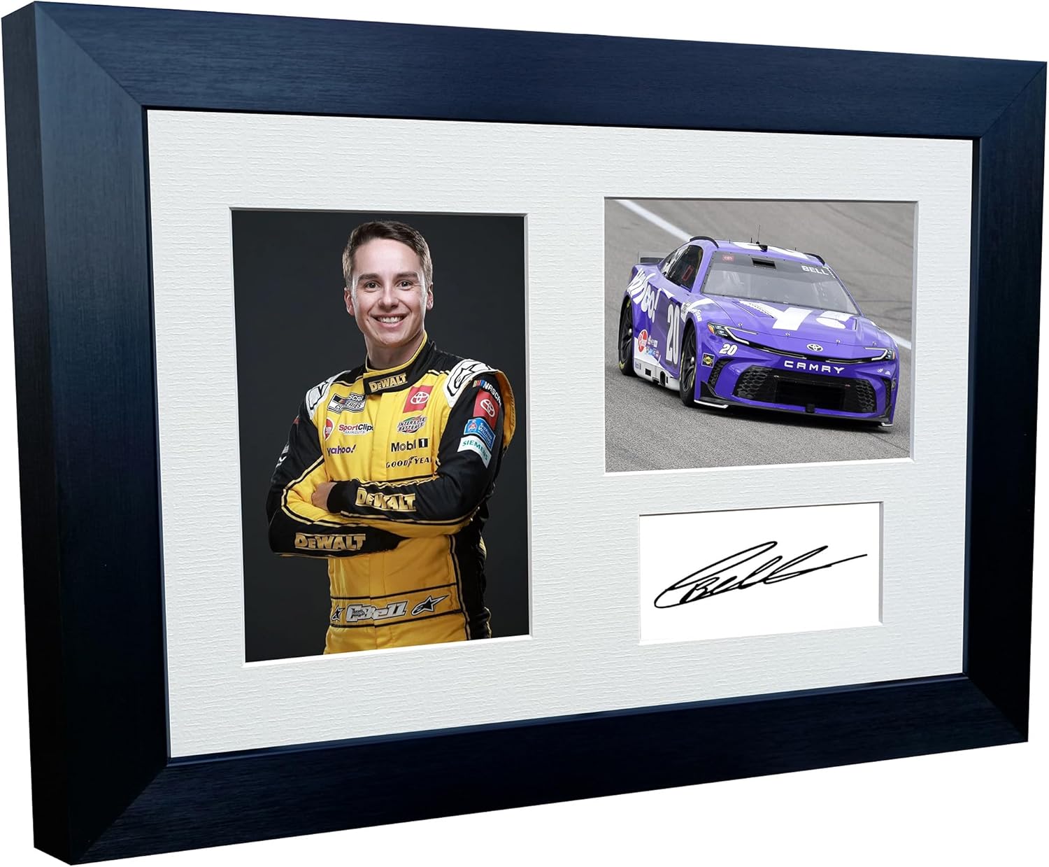 12x8 A4 Christopher Bell 2024 NASCAR Cup Series No. 20 Toyota Camry XSE for Joe Gibbs Racing Signed Autographed Signature Photo Photograph Picture Frame Poster Celebration Gift Triple