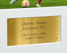 Load image into Gallery viewer, 2022/23 Darwin Nunez Liverpool Triple Autographed Signed 12x8 A4 Photo Photograph Picture Frame Football Soccer Poster Gift G