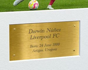 2022/23 Darwin Nunez Liverpool Triple Autographed Signed 12x8 A4 Photo Photograph Picture Frame Football Soccer Poster Gift G