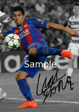 Load image into Gallery viewer, Kitbags &amp; Lockers 2016/17 Signed Lionel Messi Neymar Jr Luis Suarez Barcelona Photo Picture Photograph Autographed