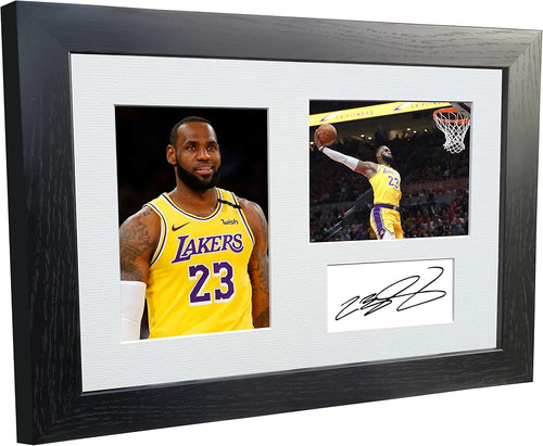 Kitbags & Lockers 12x8 A4 LeBron James LA Lakers Los Angeles Autographed Signed Photo Photograph Picture Frame Basketball Poster Gift