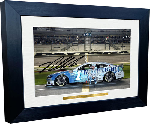 12x8 A4 Ross Chastain 2024 Daytona 500 NASCAR No. 1 Chevrolet Camaro ZL1 Trackhouse Racing Signed Autographed Signature Photo Photograph Picture Frame Poster Celebration Gift Watermelon Man