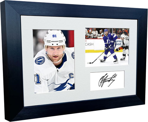 Kitbags & Lockers 12x8 A4 Steven Stamkos Tampa Bay NHL Autographed Signed Photo Photograph Picture Frame Ice Hockey Poster Gift Triple