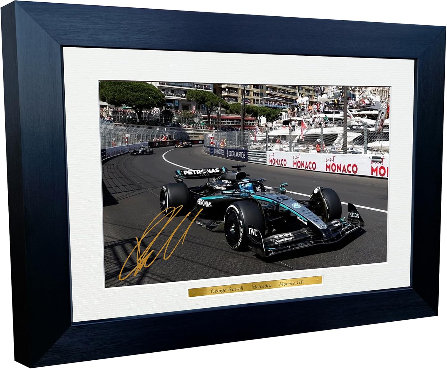 Kitbags & Lockers 12x8 A4 George Russell Monaco Grand Prix Mercedes AMG Petronas Car Autographed Signed Signature Photo Photograph Picture Frame Racing Formula 1 F1 Poster Gift 6