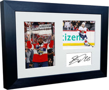 Load image into Gallery viewer, Kitbags &amp; Lockers 12x8 A4 Florida Panthers Uvis Balinskis Stanley Cup Champions 2025 NHL Autograph Signed Signature Photo Photograph Picture Frame Ice Hockey Poster Gift Triple