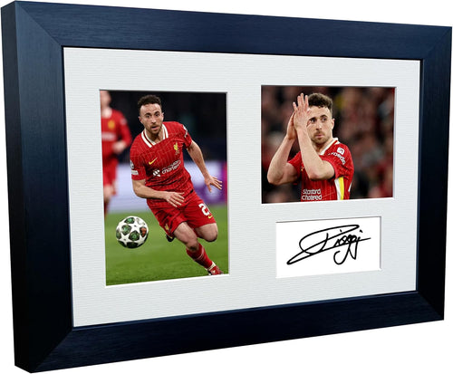 12x8 A4 Liverpool Signed Diogo Jota Autographed Photo Photograph Picture Frame Football Soccer Poster Gift Triple 1