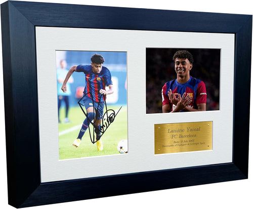 12x8 A4 Signed Lamine Yamal Barcelona Spain Autographed Autograph Signed Signature Photograph Photo Picture Frame Football Soccer Poster Gift G