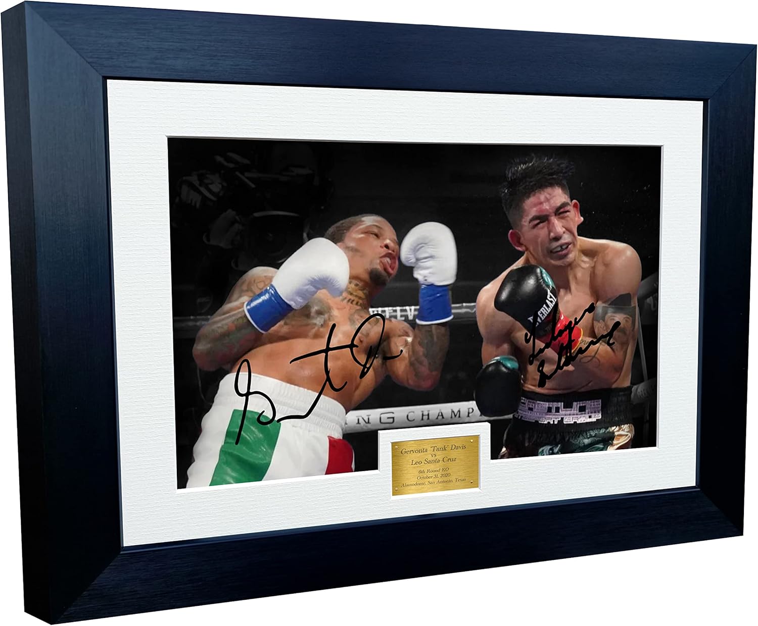 Kitbags & Lockers 12x8 A4 Signed Gervonta 'Tank' Davis vs Leo Santa Cruz Sixth Round Knockout Alamodome San Antonio Texas Boxing Autographed Photo Photograph Picture Frame Poster Gift