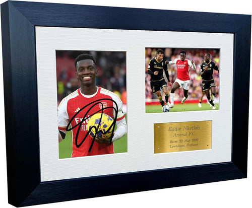 12x8 A4 Signed Eddie Nketiah Arsenal Autographed Autograph Signed Signature Photograph Photo Picture Frame Football Soccer Poster Gift Triple G