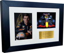 Load image into Gallery viewer, Kitbags &amp; Lockers 12x8 A4 Max Verstappen Red Bull Autographed Signed Photo Photograph Picture Frame F1 Formula One Poster Gift Gold