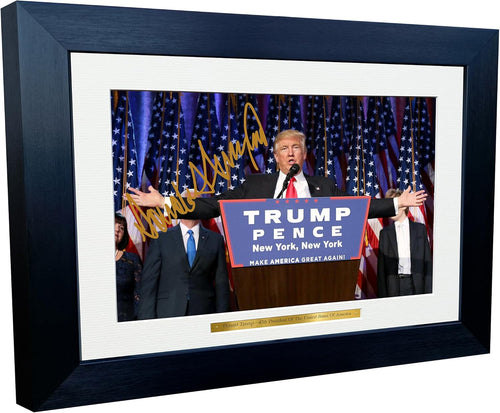 Kitbags & Lockers 12x8 A4 Donald Trump 47th President Of The United States Of America Republican Rally Fight Signed Autographed Autograph Photo Photograph Picture Frame Gift