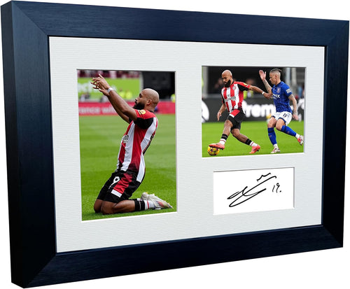 12x8 A4 Signed Bryan Mbeumo Brentford Autographed Autograph Signed Signature Photograph Photo Picture Frame Football Soccer Poster Gift Triple