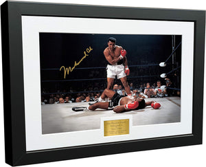 Kitbags & Lockers 12x8 A4 Muhammad Ali vs Sonny Liston "The Phantom Punch" Autographed Signed Photo Photograph Picture Frame Boxing Gift Poster Colour