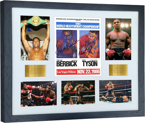 Kitbags & Lockers SUPER A2 SIZE Print Mike Tyson vs Trevor Berbick Fight Poster Montage Autographed Signed Photo Photograph Picture Frame Boxing Gift