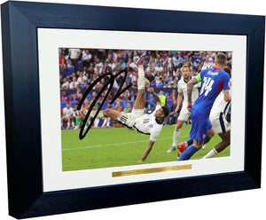 12x8 A4 Jude Bellingham Overhead Goal England Euros 2024 Autographed Signed Photo Photograph Picture Frame Football Soccer Poster Gift