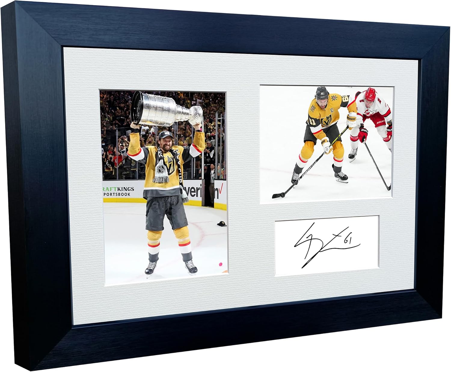 Kitbags & Lockers 12x8 A4 Mark Stone Vegas Golden Knights NHL Autographed Signed Photo Photograph Picture Frame Ice Hockey Poster Gift Triple