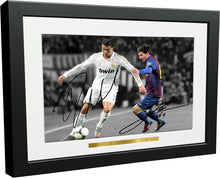 Load image into Gallery viewer, Kitbags &amp; Lockers 12x8 A4 Signed Cristiano Ronaldo Real Madrid Lional Messi Barcelona Autographed Photo Photograph Picture