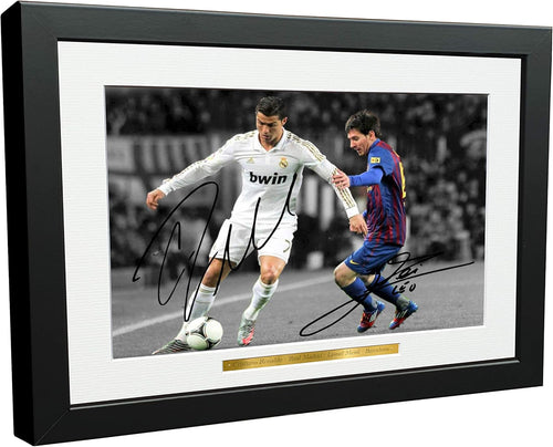 Kitbags & Lockers 12x8 A4 Signed Cristiano Ronaldo Real Madrid Lional Messi Barcelona Autographed Photo Photograph Picture