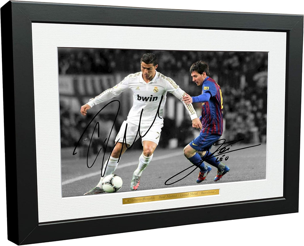 Kitbags & Lockers 12x8 A4 Signed Cristiano Ronaldo Real Madrid Lional Messi Barcelona Autographed Photo Photograph Picture