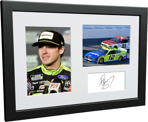 Kitbags & Lockers 12x8 A4 Ryan Blaney NASCAR No. 12 Ford Mustang Team Penske Signed Autographed Photo Photograph Picture Frame Poster Gift