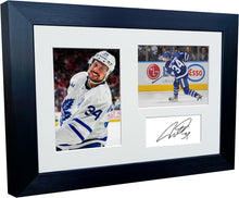 Load image into Gallery viewer, Kitbags &amp; Lockers 12x8 A4 Auston Matthews Toronto Maple Leafs NHL Autographed Signed Photo Photograph Picture Frame Ice Hockey Poster Gift Triple