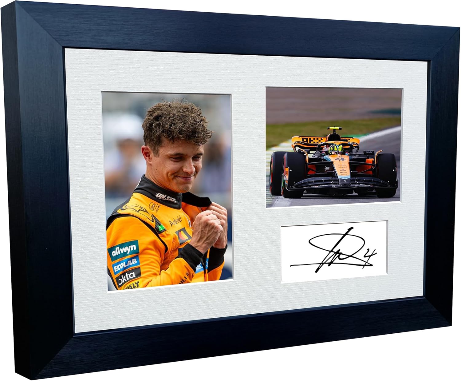 Kitbags & Lockers 12x8 A4 Lando Norris Triple Grand Prix McLaren Car Autographed Signed Signature Photo Photograph Picture Frame Racing Formula 1 F1 Poster Gift 1