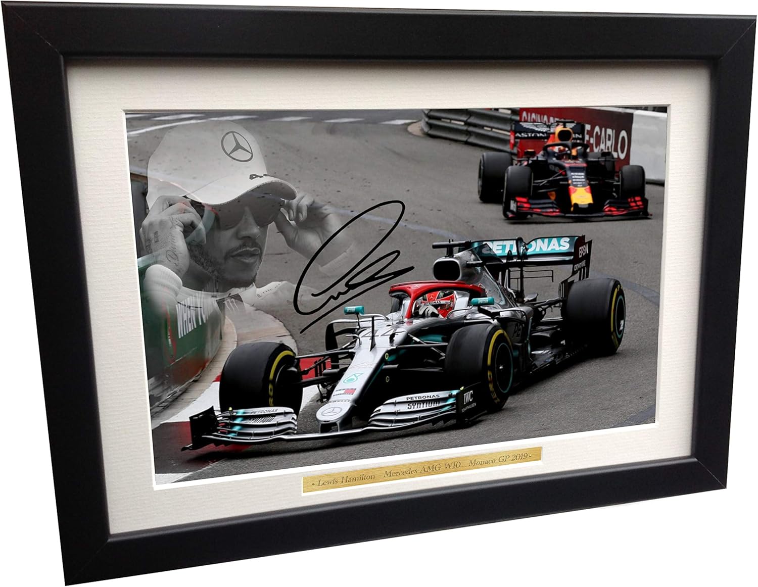 Kitbags & Lockers Lewis Hamilton - Mercedes-AMG W10 - Monaco GP 2019 - A4 12x8 Signed Lewis Hamilton - Mercedes-AMG Petronas - Autographed Photo Photograph Picture Frame Motor Sport Formula 1 F1 Gift