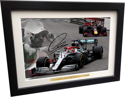Kitbags & Lockers Lewis Hamilton - Mercedes-AMG W10 - Monaco GP 2019 - A4 12x8 Signed Lewis Hamilton - Mercedes-AMG Petronas - Autographed Photo Photograph Picture Frame Motor Sport Formula 1 F1 Gift