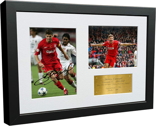 Kitbags & Lockers Steven Gerrard 12x8 A4 Liverpool Autographed Signed Photo Photograph Picture Frame Soccer Gift Poster Gold
