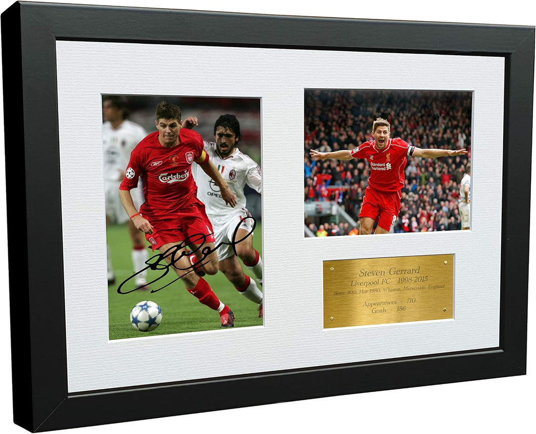 Kitbags & Lockers Steven Gerrard 12x8 A4 Liverpool Autographed Signed Photo Photograph Picture Frame Soccer Gift Poster Gold