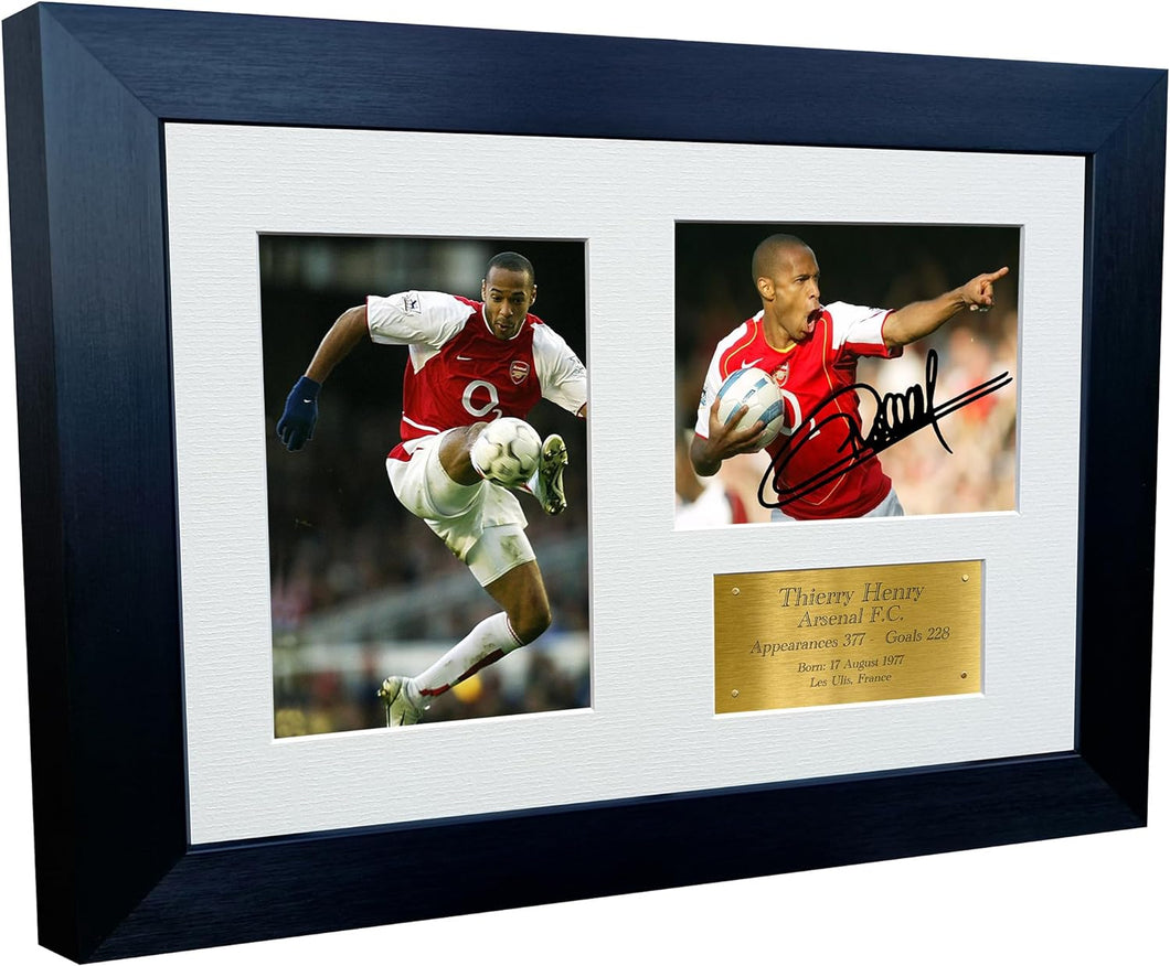 12x8 A4 Signed Thierry Henry Arsenal Autographed Autograph Signed Signature Photograph Photo Picture Frame Football Soccer Poster Gift G