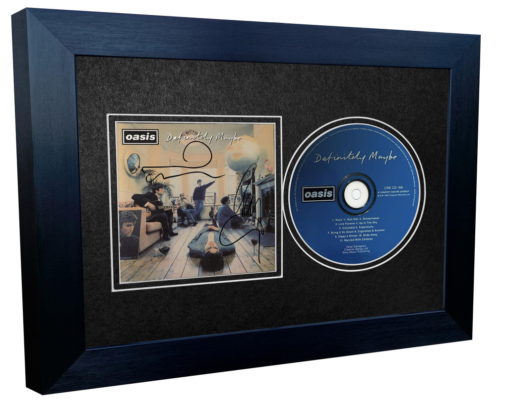 A4 Oasis Definitely Maybe (Whats The Story) Morning Glory Album Cover Liam Noel Gallagher Music Autographed Signed Photo Photograph Picture Frame (Definitely Maybe, Silver Mount, A4)