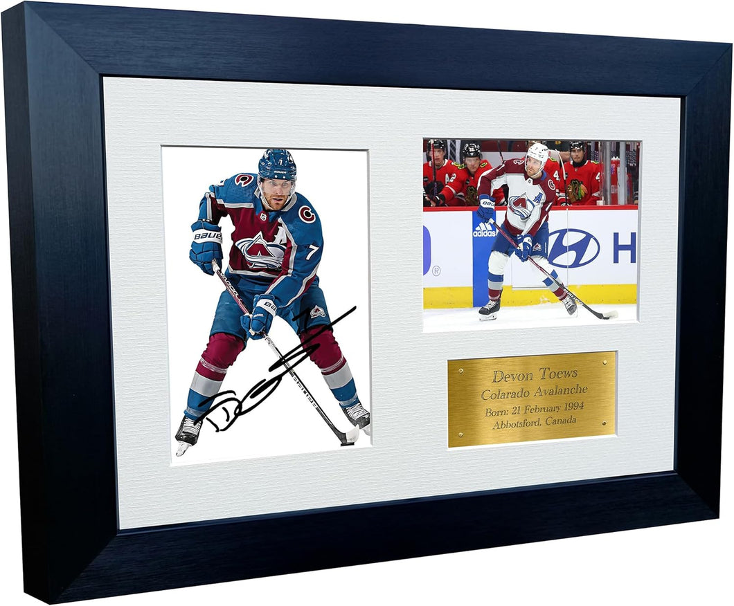 Kitbags & Lockers 12x8 A4 Devon Toews Avalanche NHL Autographed Signed Photo Photograph Picture Frame Ice Hockey Poster Gift Triple G